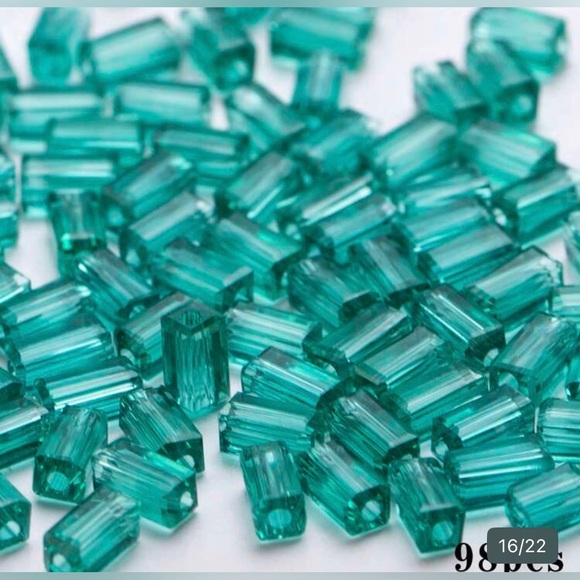 98, 2x4mm Vibrant Faceted Glass Rectangle Spacer Beads | Red | New - Picture 3 of 10